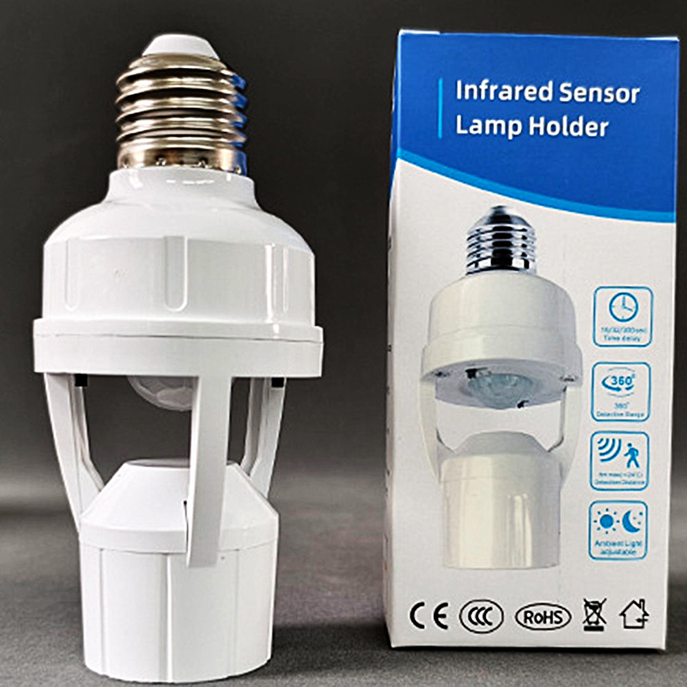 Smart Infrared PIR Motion Sensor E27 Bulb Holder | Auto On/Off Socket Switch | Energy Saving Lamp Base