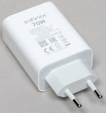 Infinix 70W USB Fast Charger With Type-C Cable | Super Fast Charging Adapter