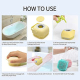 Combo Deal Of Silicone Back Scrubber And Silicone Bath Brush - Soft Body Exfoliating Shower Tools For Effective Cleaning And Skin Massage