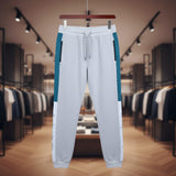 Grey Panel Trouser For Men French Terry Fabric Adjustable Waist 28 To 34 Inches Length 40 Inches