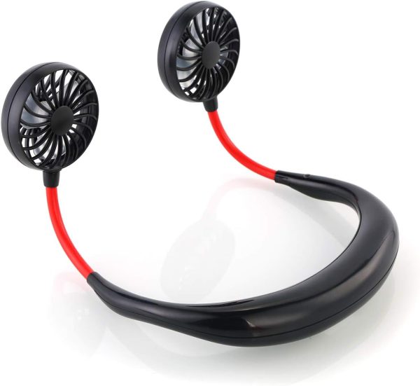 Rechargeable 3 Speed Neck Fan - Hanging Sports Neck Fan Heavy Duty Rechargeable Portable Hands Free Wearable Cooling Device (Random Color)