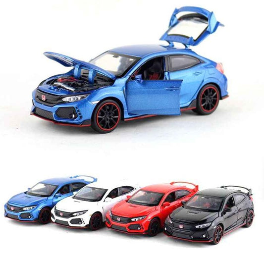 Honda Civic Type-R Racer Die-Cast Model Car | 6-Inch Alloy Toy Car With Sensor Touch (Random Color)