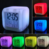 Creative Alarm Clock Sublimation LED Digital Clock 7 Color Changing Light Night Glowing Kids Desk Clock