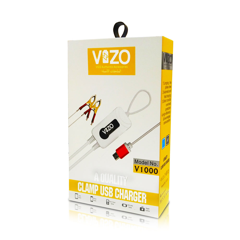 4 In-1 Charger V1000 CLAMP USB Charger | Data Charging Cable For Android Mobile Phones