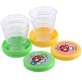 Pack of 2 Magic Glass for Kids, Folding Collapsible Magic Cup, Foldable Mug Glass for Travel, Outdoors, Hiking (Random Color)