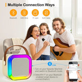 Mini Portable Karaoke Bluetooth Speaker with 2 Mike Audio Integrated Microphone Home Karaoke Wireless Bluetooth Speaker(Random Color)