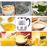 Auto Magnetic Mug 400ml Coffee Milk Mix Cups 304 Stainless Steel ( Battery Operated ) (Random Color)