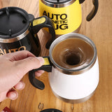 Auto Magnetic Mug 400ml Coffee Milk Mix Cups 304 Stainless Steel ( Battery Operated ) (Random Color)