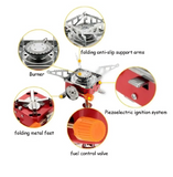 Mini Portable Square Stove For Backpacking Hiking Windproof Burner Camping Stove Foldable Stove For Outdoor Picnic (Without Gas Bottle)