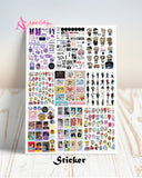 BTS Sticker Sheet Uncut 11x8Inches – High Resolution Decorative Stickers for Journals, Laptops, Phones, Scrapbooks & DIY Crafts