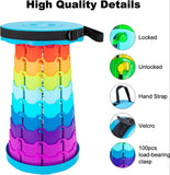 Portable Telescoping Stool, Folding Stool Lightweight & Sturdy, Retractable Telescopic Stool For Gardening, Camping, Travel, Fishing, Hiking And Bbq(Multi Color)