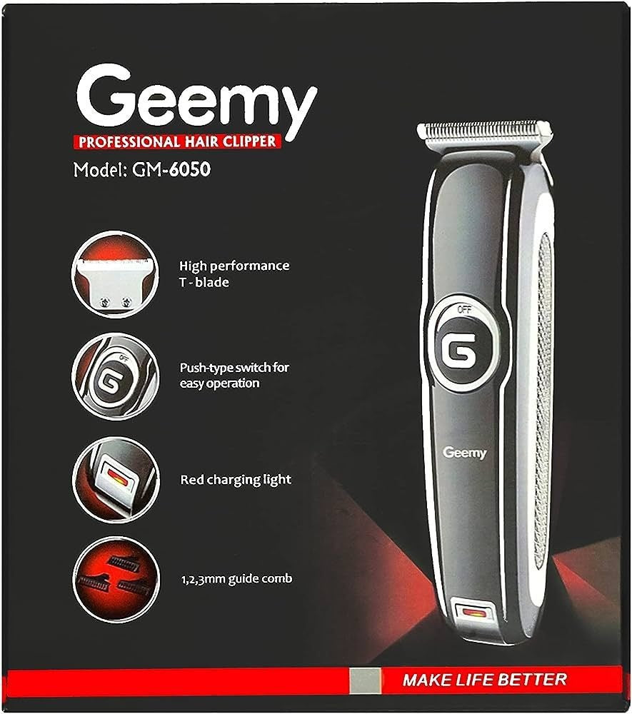 Geemy Original Professional Hair Clipper Trimmer Shaver GM-6050 With Full Accessories Kit For Precision Grooming And Styling