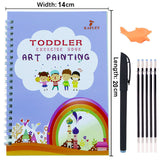 Pack Of 4 Pcs With 10 Refill Copybooks Pen Magic Copy Book Free Wiping Children's Kid Writing Sticker Practice Copybook For Calligraphy