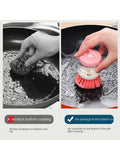Mini Kitchen Liquid Dish Cleaning Brush | Scrubber Tool, Oil-Resistant, Scrubbing Sponge Remove Stains (Random Color)