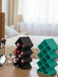 Plastic 10 Grid Lipstick Organizer With Storage Box – Makeup Holder For Lipsticks & Cosmetics - With Box (Random Color)