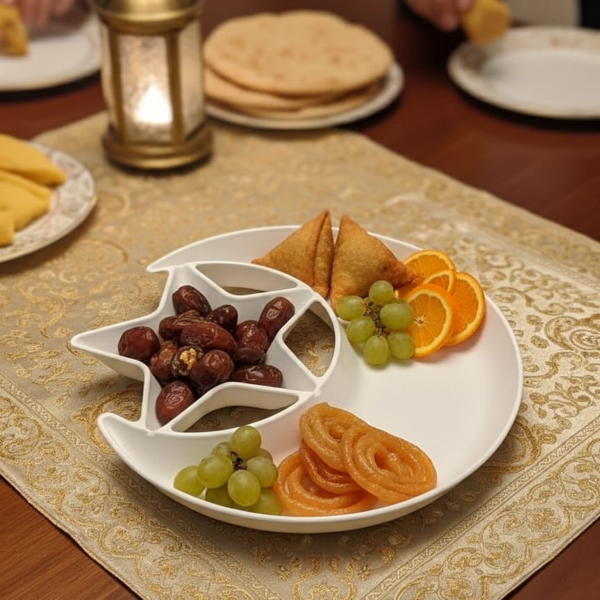 1 PCs Moon Star Serving Plate – Decorative Dessert & Snack Plate, Stylish Star & Moon Design Dish (Plastic)