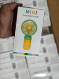 Rechargeable Mini Handy Fan Portable USB Cooling Fan Cute Design Handheld Fan For Kids And Travel - With Cable (Random Color)