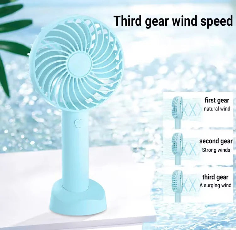Portable Hand Fan Mini Desktop Cooling Fan Rechargeable Personal Air Fan Random Color
