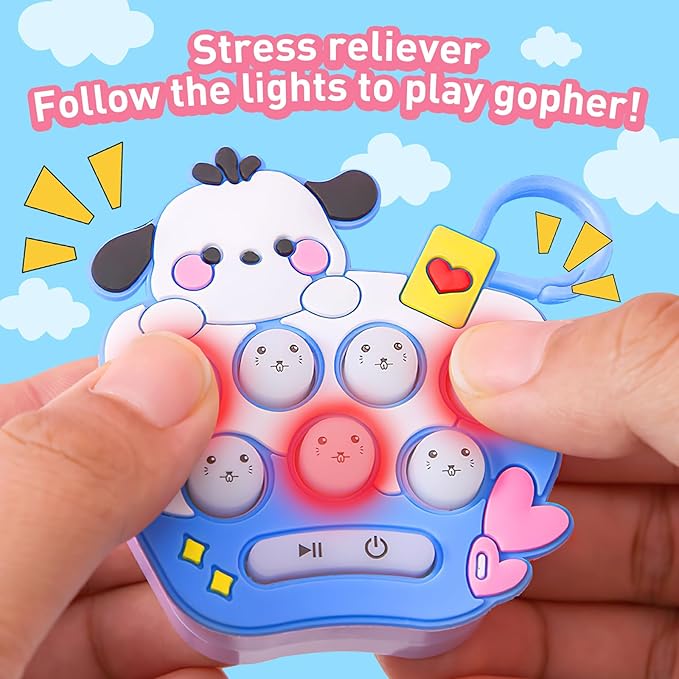 Mini Quick Push Electronic Fidget Toy – 2-In-1 Handheld Memory Game & Keychain Charm For Kids And Adults