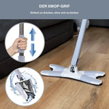 XMOP Floor Mop | Advanced Cleaning Technology | Easy Floor Wiping | Microfiber Head | Durable & Portable | With 1 Cloth