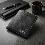 Black Cuikca Textured Leather Bifold Wallet - Fashion Accessory Designed For Personal Style And Daily Carry Routine