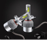 2PCS C6 H4 LED Headlight Bulbs – 72W 7600LM COB Car Headlights 6000K White High Brightness