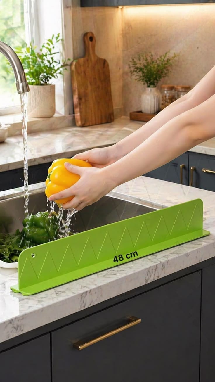 Silicone Sink Splash Guard 48cm – Kitchen Sink Water Splash Protector For Countertop