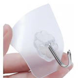 Transparent Strong Self Adhesive Door Wall Hooks For Hanging Kitchen Bathroom Accessories 10 Pcs