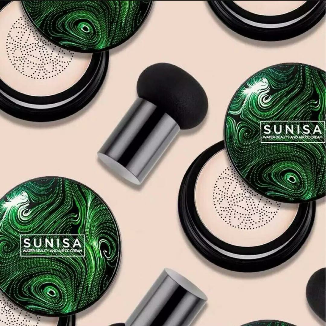 Sunisa Foundation Base 20g Waterproof Mushroom Head Air Cushion BB Cream Nude Liquid Foundations (with yanqina 36H liner )