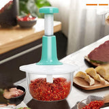 Manual Hand Push Chopper | Multi-Functional Vegetable Meat Grinder, Grater, Chopper -2 Liter (Random Color)