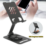 360-Degree Rotate Metal Desk Mobile Phone & Tablet Holder Stand (Random Color)