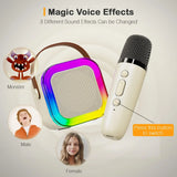 Mini Portable Karaoke Bluetooth Speaker with 2 Mike Audio Integrated Microphone Home Karaoke Wireless Bluetooth Speaker(Random Color)