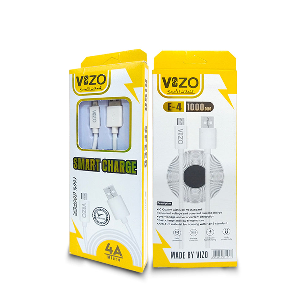 E4 Micro USB Cable | Micro USB Cable For Android - Cable For Mobile Phone - Data Cable - Charging Cable - Vizo E4 Micro USB Charging Cable