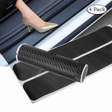 Set Of 4 Carbon Fiber Car Door Sill Protector Stickers 2 Pcs 23.5 Inches 2 Pcs 15.5 Inches Scratch Resistant | Random Design