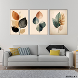 Set Of 3 Botanical Wall Art Frames – 8x11" MDF Wood With Adhesive Backing
