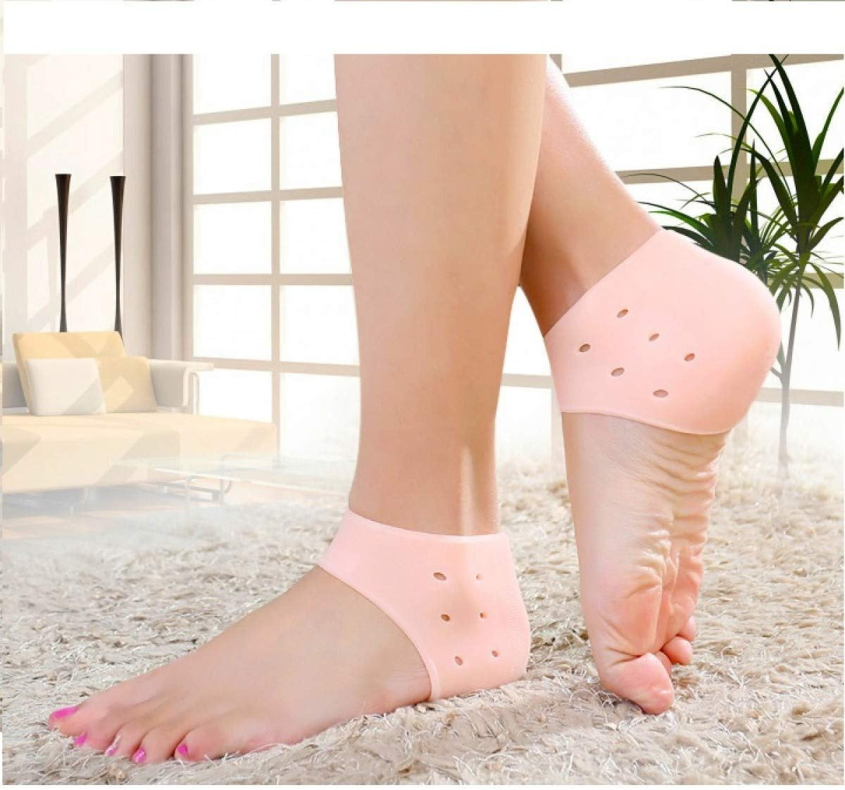 Silicone Heel Protector Sleeve For Cracked Heels & Pain Relief – Breathable & Cushioned Support