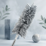 Grey Microfiber Flexible Duster – Extendable & Bendable Cleaning Tool With Telescopic Pole For High Ceilings, Fans, And Tight Corners