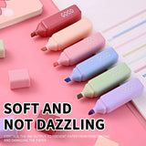 Highlighter Marker Pen Set – 6 Soft Fluorescent Colors, Quick-Dry, No Smudge, Water-Based Ink