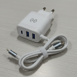 WM 27 3.1A Fast Micro USB Charger With Dual USB Ports – Cable & Adapter By WM