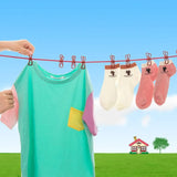 Clip & Hang 185CM Portable Clothesline With (12) Clip - Elastic, Windproof & Eco-Friendly For Travel & Home Use