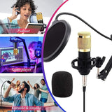 V8 Bm-800 Podcast Mic Set With Live Sound Card Condenser Microphone With Rechargeable 12 Kinds Of Auxiliary Background For Karaoke Singing Youtube Recording Mic