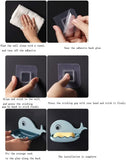 Little Whale Drain Storage Rack Dish Soap Holder For Bathroom And Shower Self Draining Waterfall Soap Tray Kitchen (Random Color)