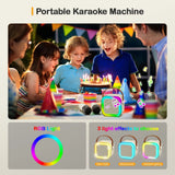 Mini Portable Karaoke Bluetooth Speaker with 2 Mike Audio Integrated Microphone Home Karaoke Wireless Bluetooth Speaker(Random Color)