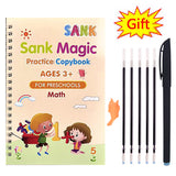 Pack Of 4 Pcs With 5 Refill Copybooks Pen Magic Copy Book Free Wiping Children's Kid Writing Sticker Practice Copybook For Calligraphy