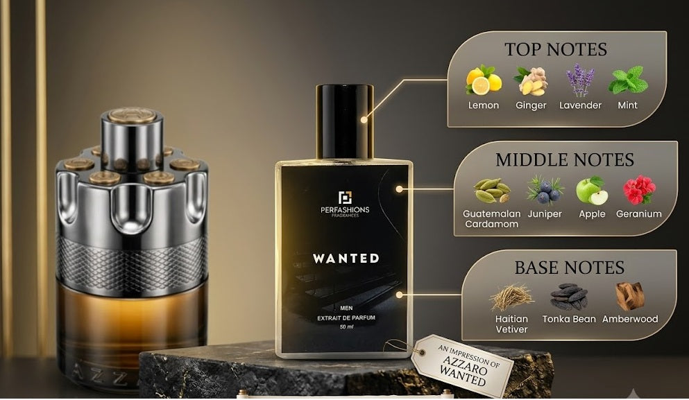 Wanted Inspired Men's Eau De Parfum (EDP) 50ML – Fresh Citrus, Spicy Cardamom & Warm Tonka Bean Long-Lasting Fragrance