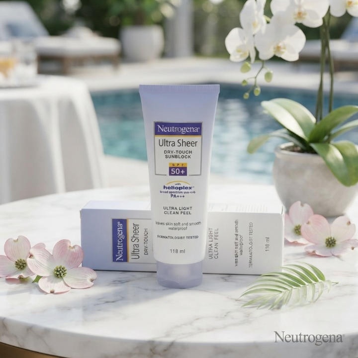 Neutrogena Ultra Sheer Sunblock - High Protection Lightweight Face Body Skincare Formula Non Greasy Clean Feel Daily Sunscreen Lotion - 118ML