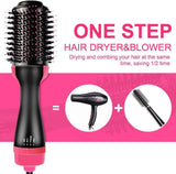 3‑In‑1 Hair Dryer With Comb, Hair Straightener & Curler For Easy Styling
