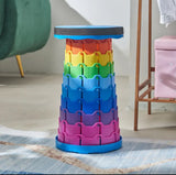 Portable Telescoping Stool, Folding Stool Lightweight & Sturdy, Retractable Telescopic Stool For Gardening, Camping, Travel, Fishing, Hiking And Bbq(Multi Color)