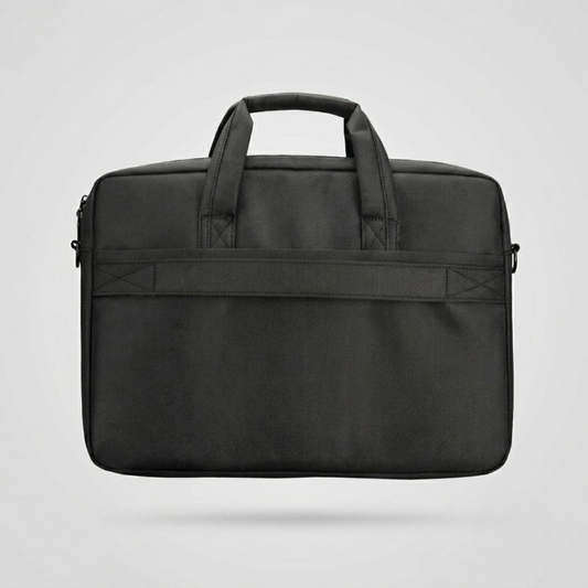 Premium 17-Inch Oxford Fabric Laptop Bag – Spacious Plain Black Waterproof Office Messenger Briefcase