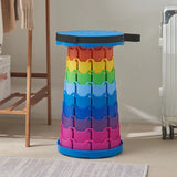 Portable Telescopic Stool Lightweight Collapsible Folding Seat For Camping Fishing Hiking And Outdoor Activities With Adjustable Height (Random Color)